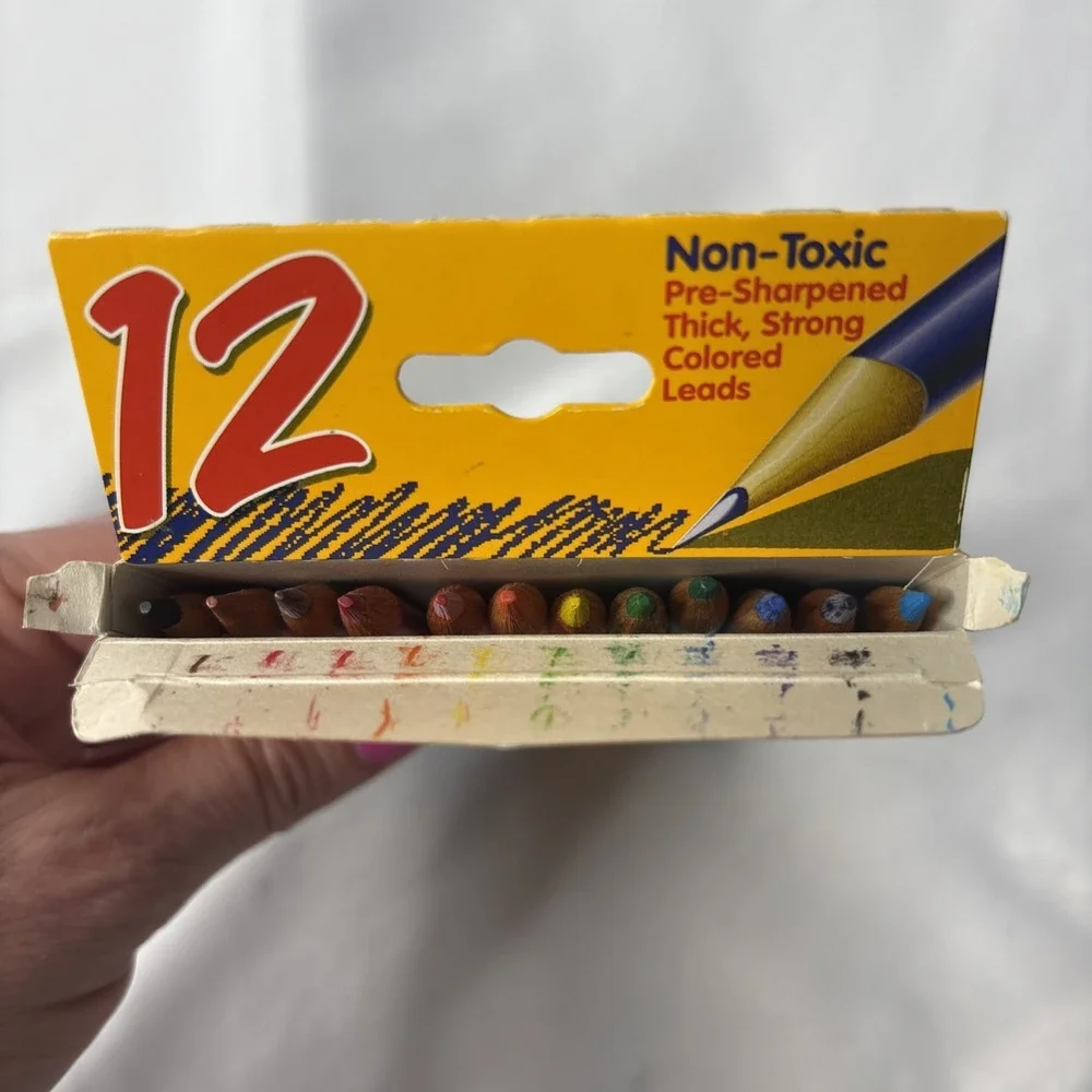 Vintage Crayola Colored Pencils‎ (12) 1998 Binney & Smith NOS Pre-sharpened